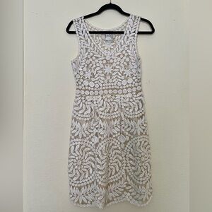 Yoana Baraschi Cream Floral Lace Mini Dress